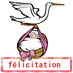 Gif animé félicitations bébé rose